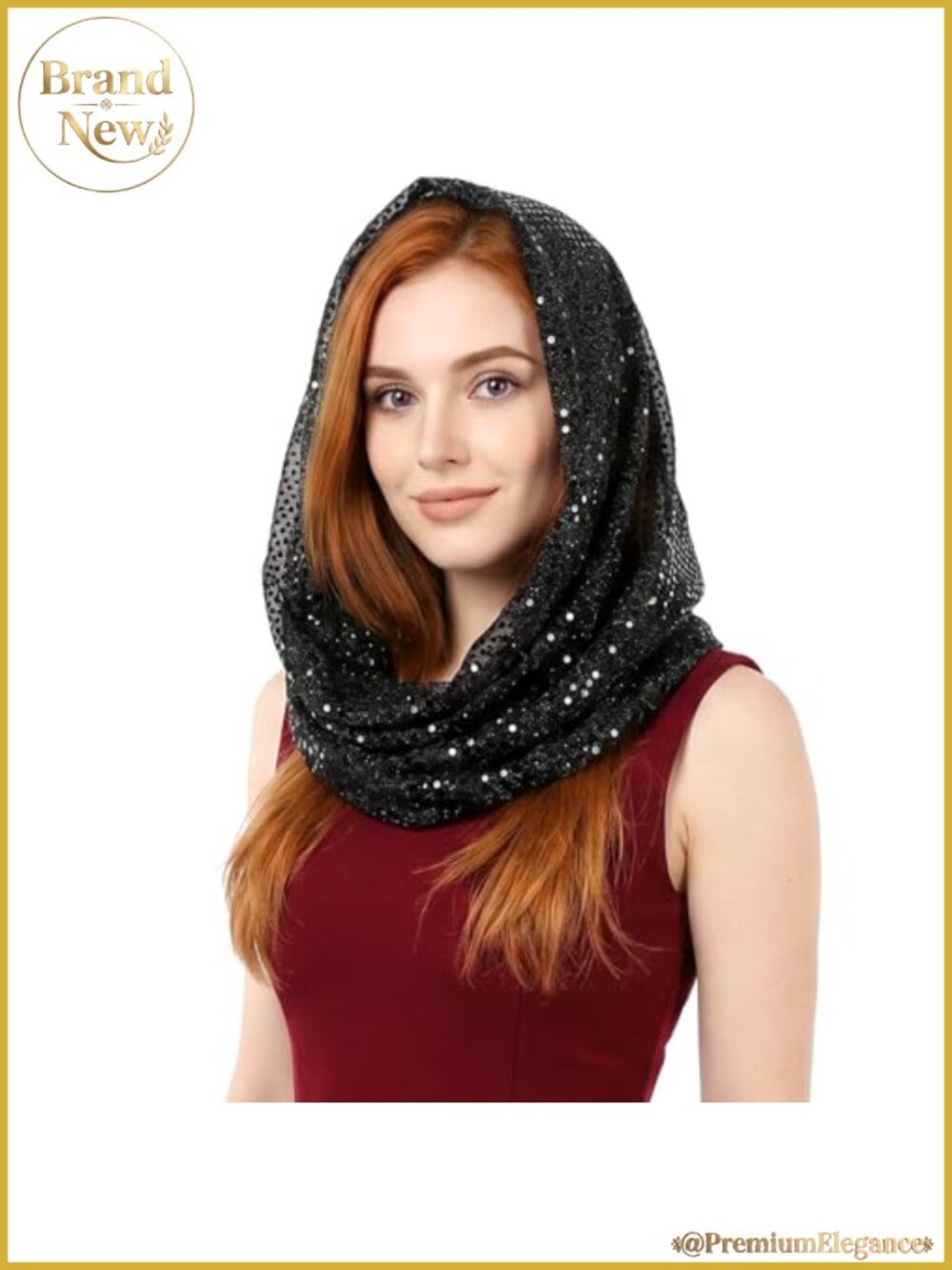 Sequin Rave Hood Sparkly Bandana Head Scarf Breathable Polyester Mesh